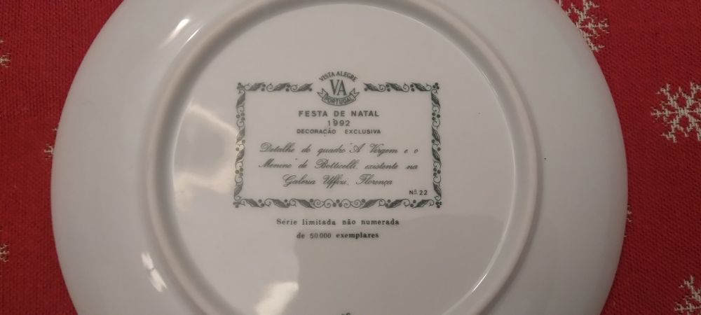Pratos louça Vista Alegre,  edições limitadas