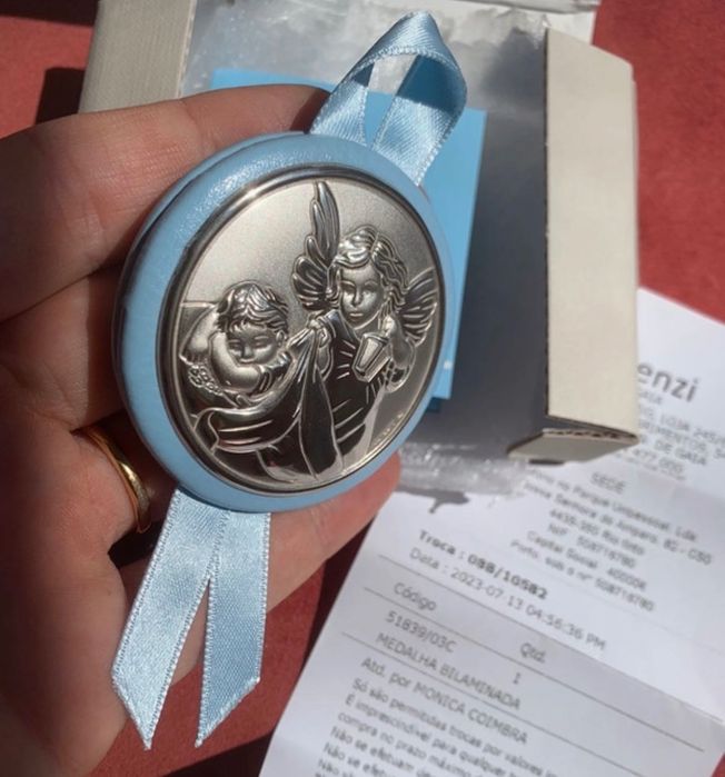 2 Medalhas de prata para Baptizado menino