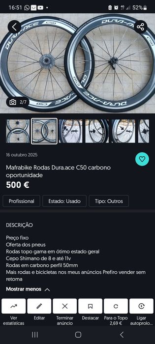 Rodas de carbono calços