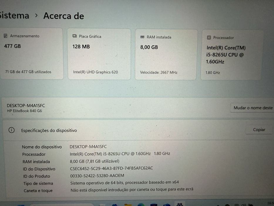 Portatil HP Elitebook 840 G6 i5