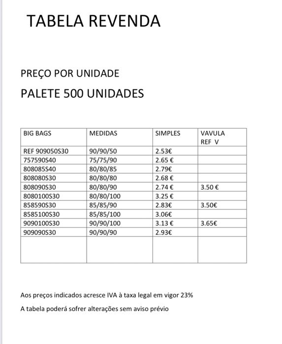 Big bags novos assas