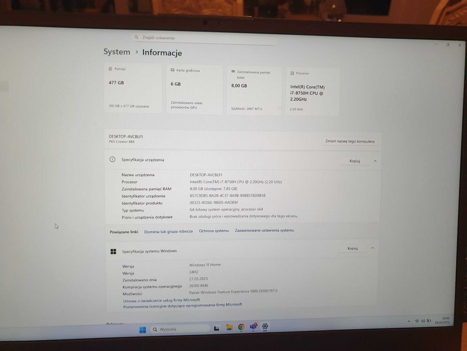 Laptop MSI P65 Creator 8RE