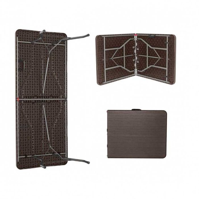 Mesa Catering Dobrável 180L x 74A Castanho - Selado e novo na caixa!