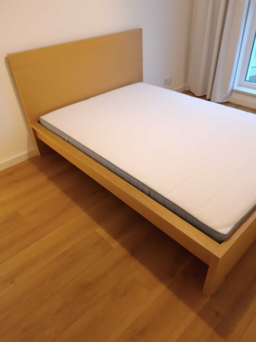 Łóżko Ikea MALM dąb bielony 140 x 200 cm plus materac NOWE Okazja TRÓJMIASTO