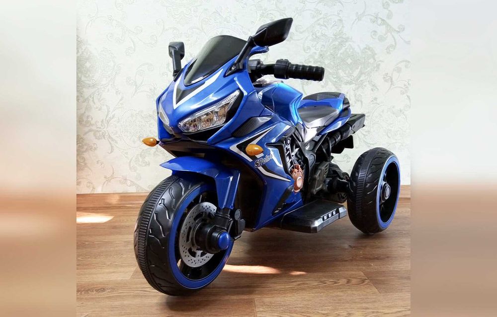 Детский электромотоцикл Spoko SP-518 трицикл синий квадроцикл