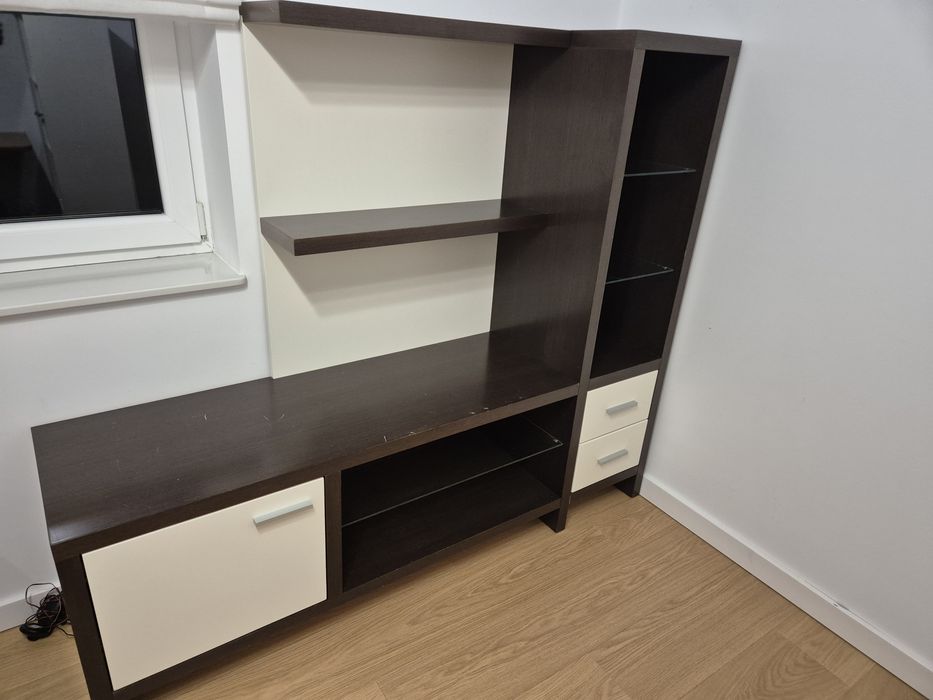 Szafka, meblościanka biało-brązowa