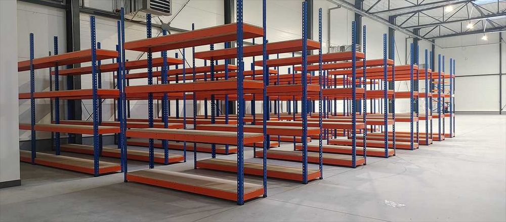 DUŻY Regał Magazynowy Metalowy Mocny Stabilny Trwały Atest Gwarancja
