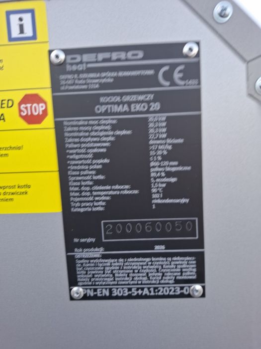 Kocioł Defro OPTIMA EKO 20 KW