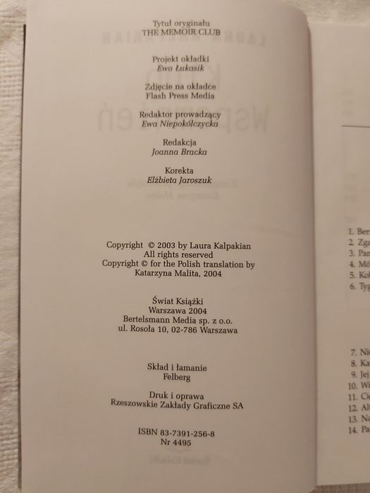 Klub Wspomnień Laura Kalpakian Dublin 4 Maeve Binchy