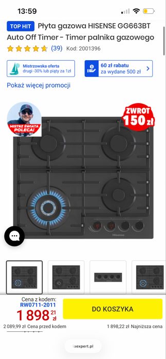 nowa płyta gazowa hisense
