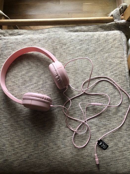 Навушники рожеві наушники дитячі провідні накладні