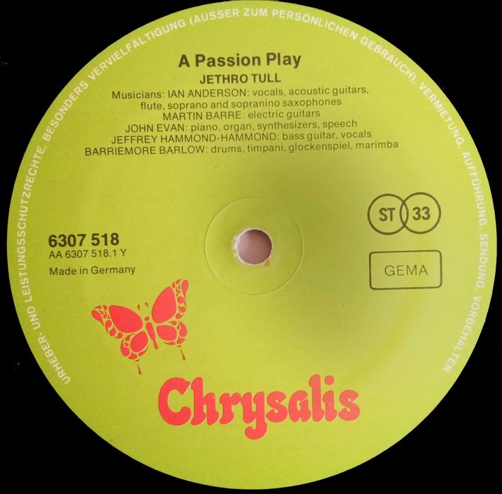 JethroTull	- - - - -	A Passion Play	- - - - -	LP