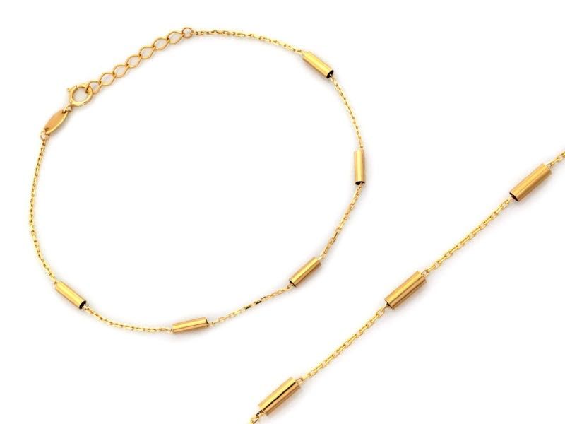 Nową Bransoletka złota subtelna, elegancka z ozdobami. Sklep