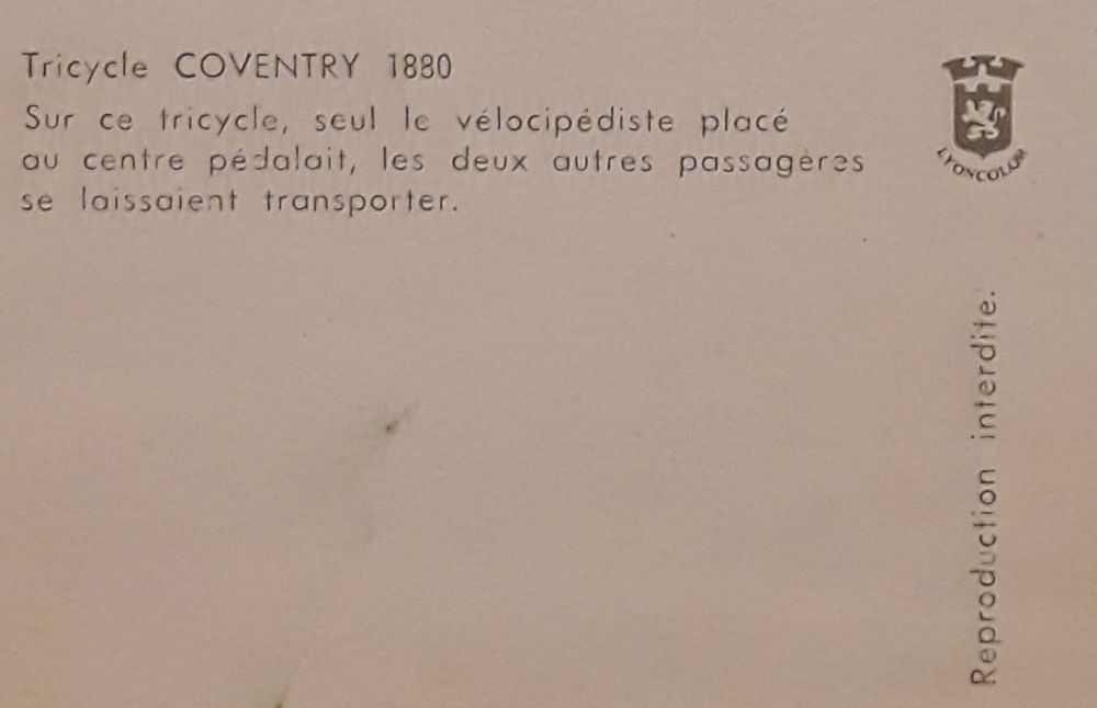 Antigo postal do Museu Automóvel em França