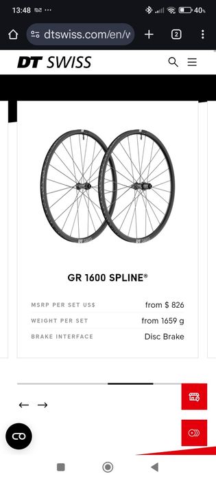 Rodas Gravel DT Swiss GR 1600 Spline