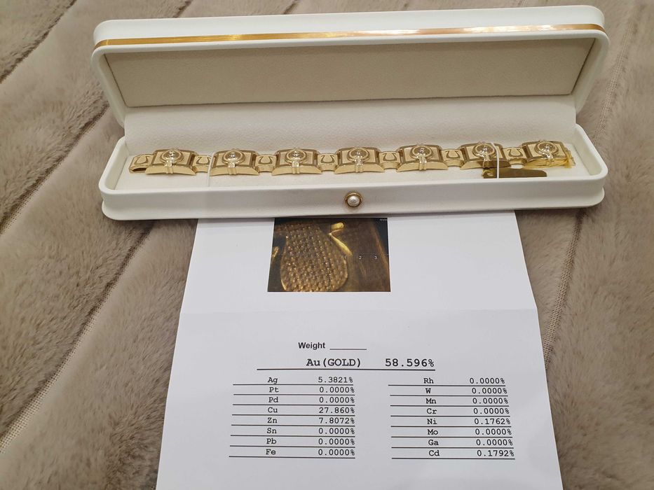 EKSKLUZYWNĄ BRANSOLETA Z 14 Karatowego ZŁOTA 585. Z Diamentamy !