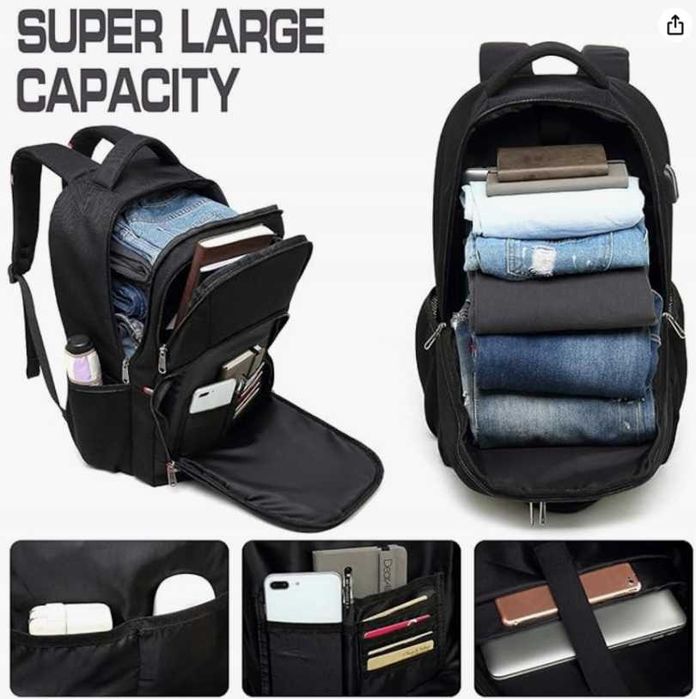 Plecak wodoodporny z portem USB laptop 17,3