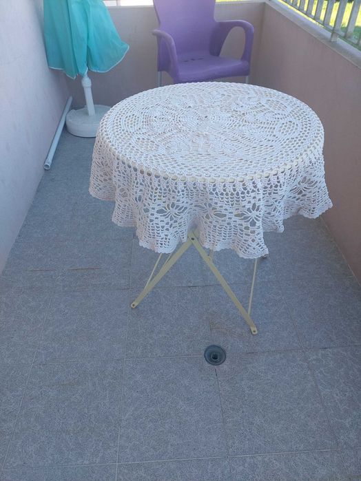 Toalha de renda redonda