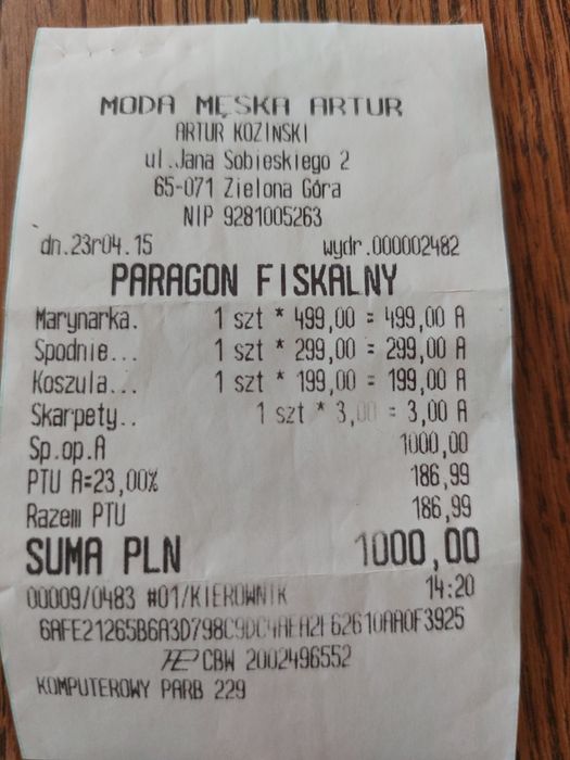 Garnitur młodzieżowy z koszulą 170