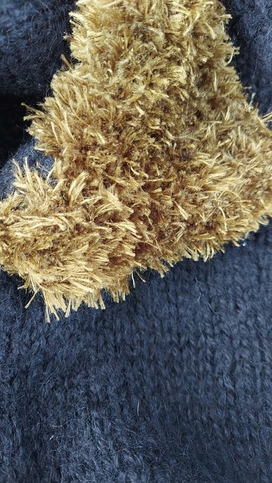 Sweter damski czarny z zielonym gruby rozmiar L/ XL