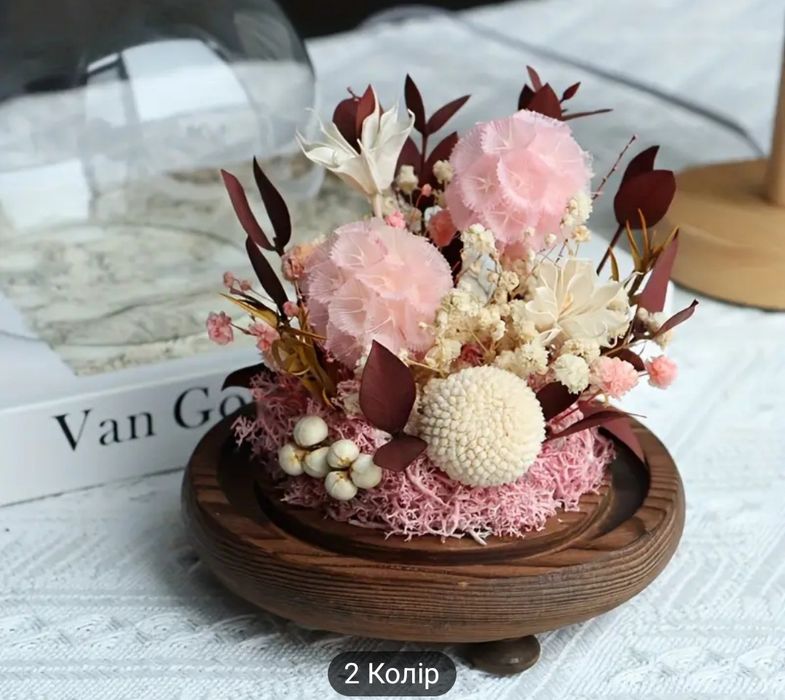 Вічна квітка у скляній кулі подарунок