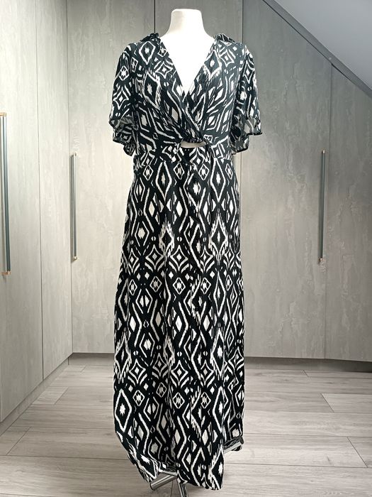 Długa maxi sukienka wiosenna letnia xxl xxxl 3xl z krótkim rękawem