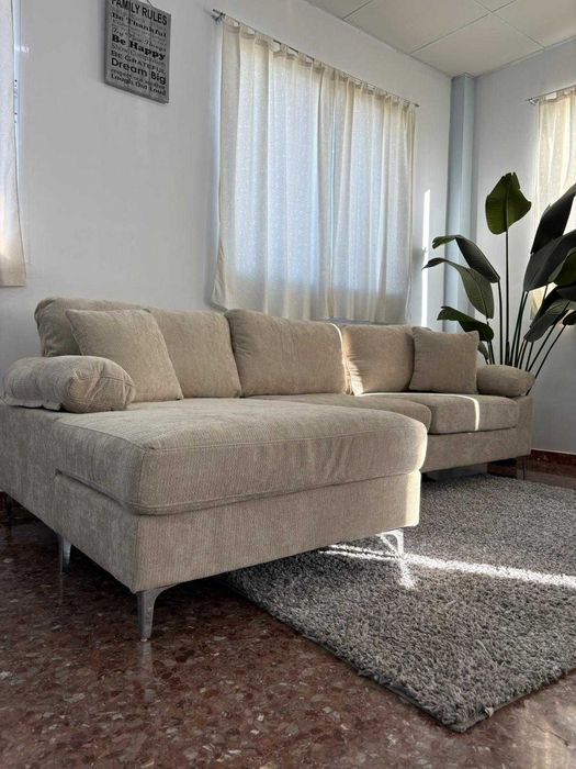 Sofa chaisleogue bege Paga na ato entrega Envio gratis
