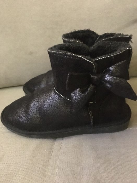 Buty ocieplane rozm 36 błyszczące czarne