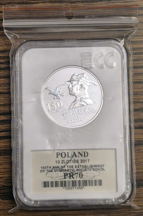 10zł | 2017 | Tow. Gimnastyczne Sokół | PR70 | Ag