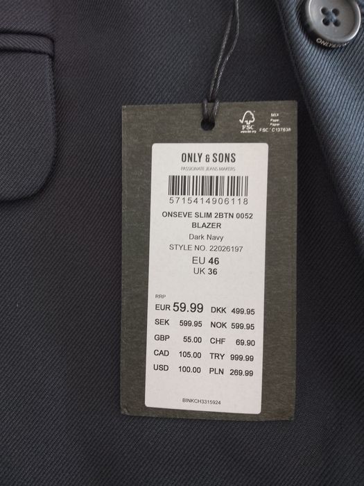 Only&Sons marynarka męska r. 46