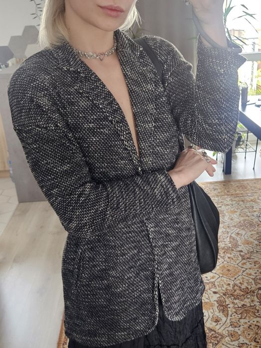jesienny szary kardigan
