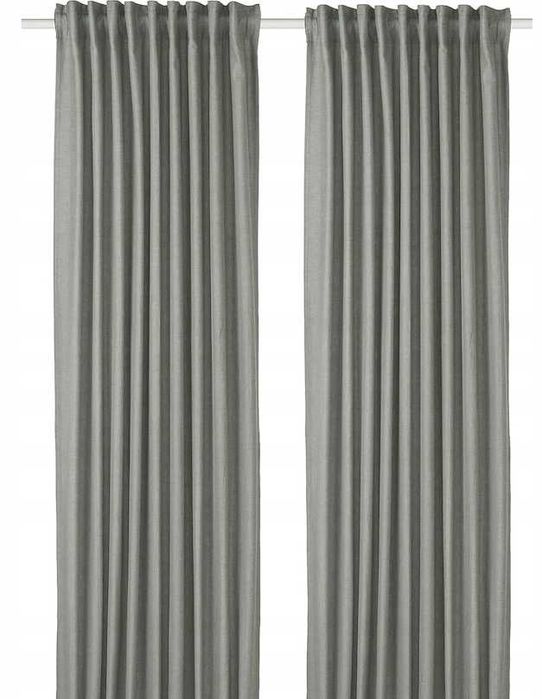 Nowe IKEA TIBAST 145x300 Zasłony 2 szt. CIEMNO ZIELONY Komplet Zasłon