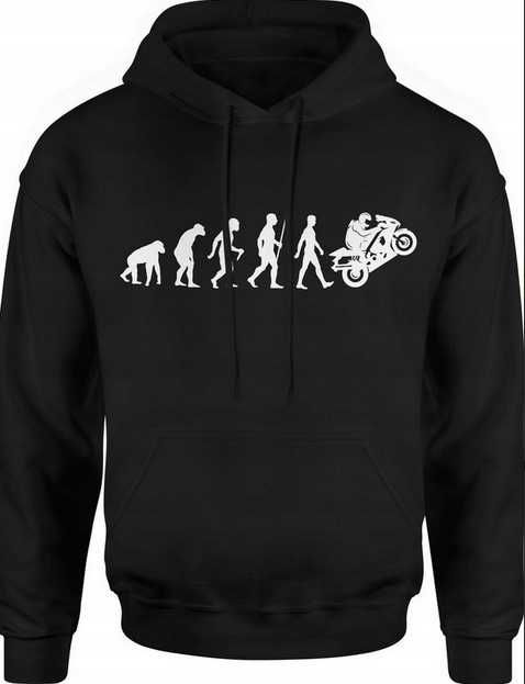 Bluza męska z kapturem Ścigacz Ewolucja motocyklista nowa rozm. XL