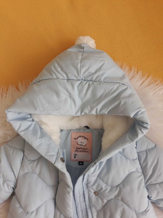Kurtka C&A 86 nowa błękitna biały miś ciepła