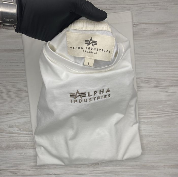 Футболка Alpha Industries біла оригінал