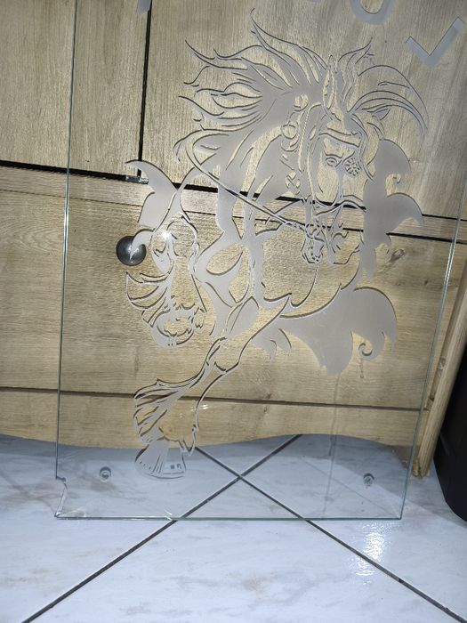 Duży Szyld Szkło szyba Grawer Stajnia