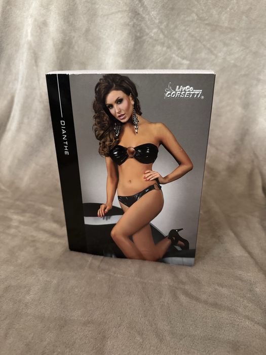 Seksowny Strój Kąpielowy dwuczęściowy lateksowy Walentynki Prezent