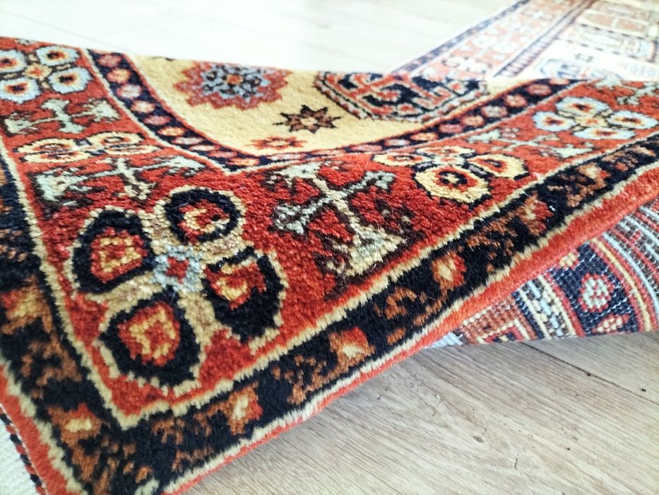 Niespotykany wełniany ręcznie tkany chodnik Bochara 70x310cm