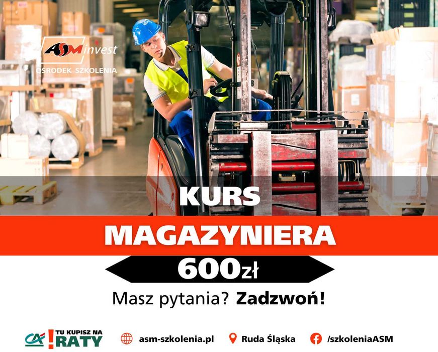 Kurs Szkolenie MAGAZYNIER Logistyka obsługa magazynu ZAWODOWE