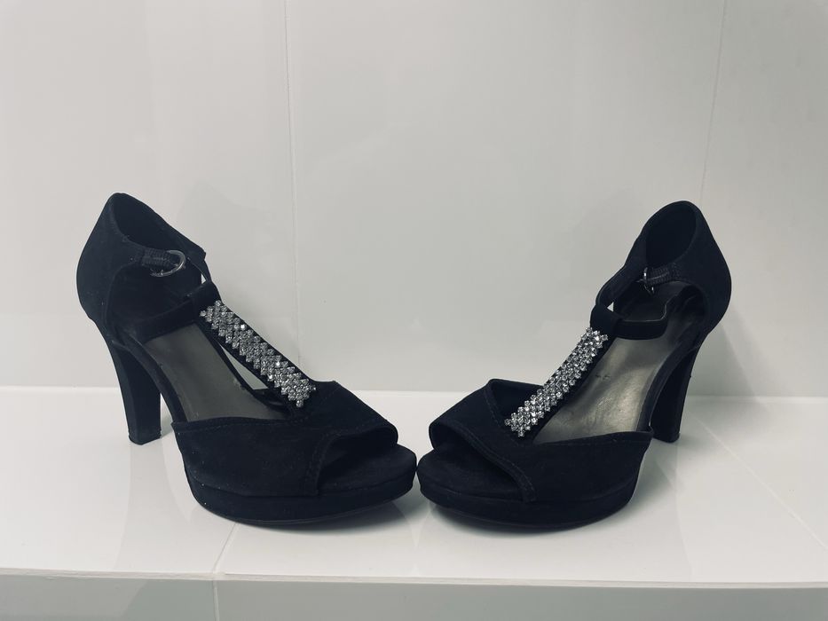 Czarne szpilki cyrkonie 39 Catwalk