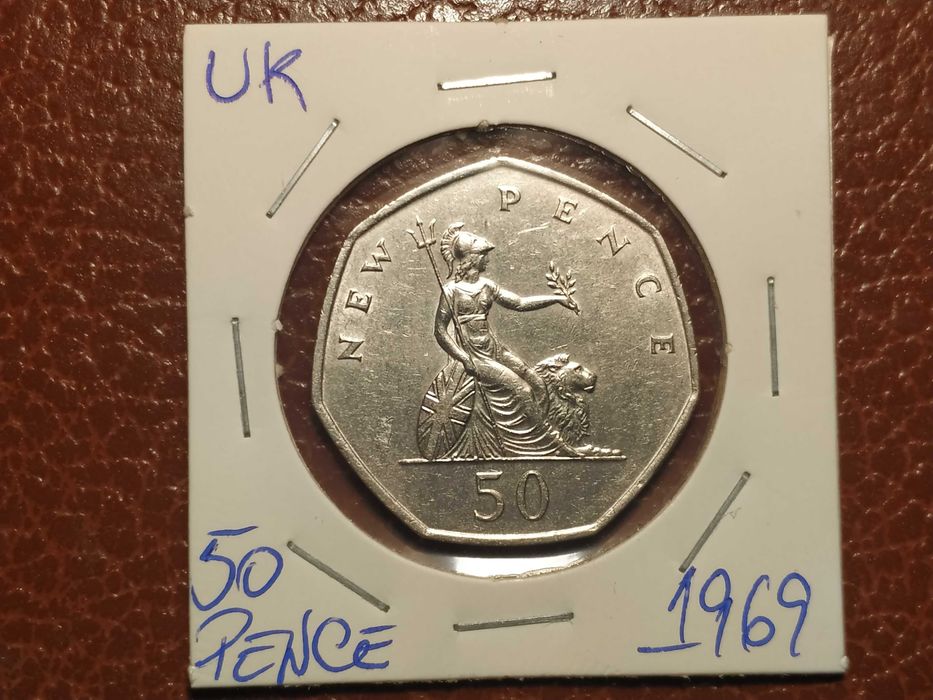 257 UK 1969 50 Pence Coins