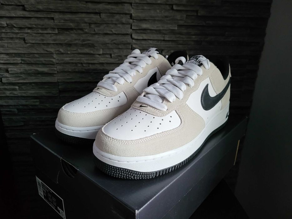 Nowe buty Nike Air Force 1 '07 LV8, biało-czarne, rozmiar 43