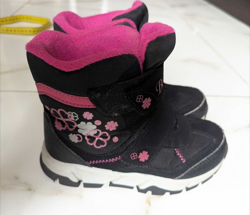 Термочеревики B&G дівчинка 30 розмір 19,5 см чорні/фуксія