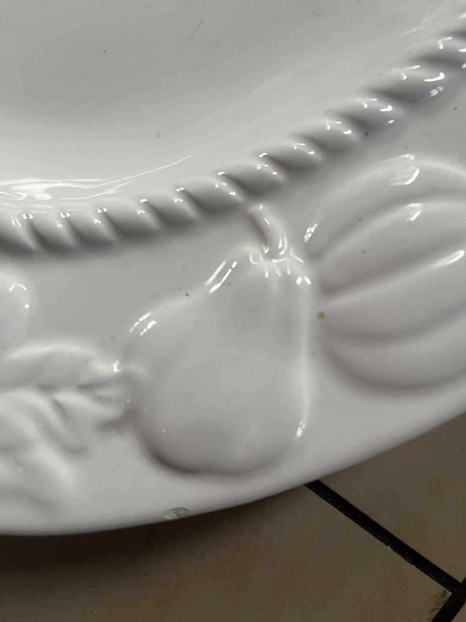 Duży ceramiczny półmisek tłoczone owoce  49x35 cm