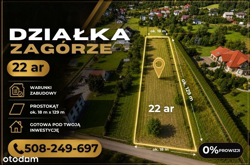 Super działka 22,5ara Budowlana - Zagórze koło Chrzanowa