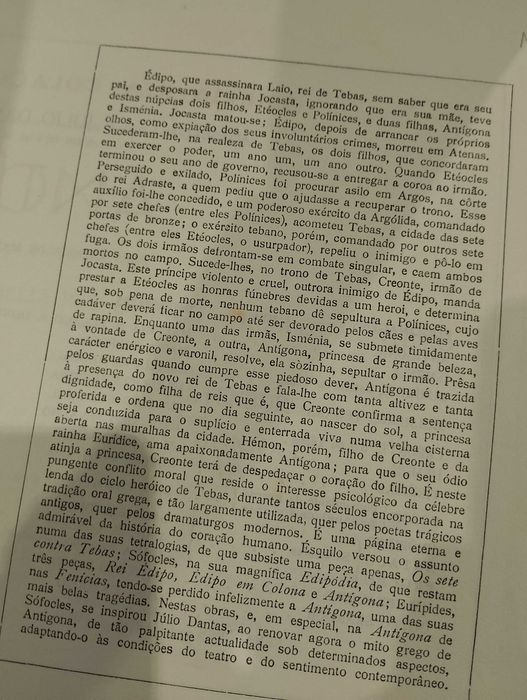 Programa "Antígona" Amelia Rey Colaço e Robles Monteiro 1946