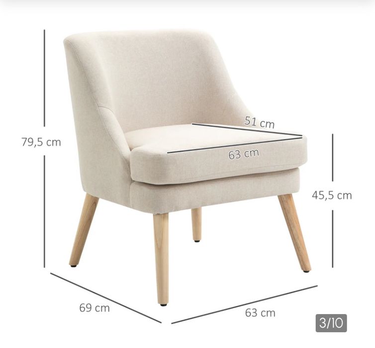 Fotel HomCom 63 x 69 x 79,5 cm
