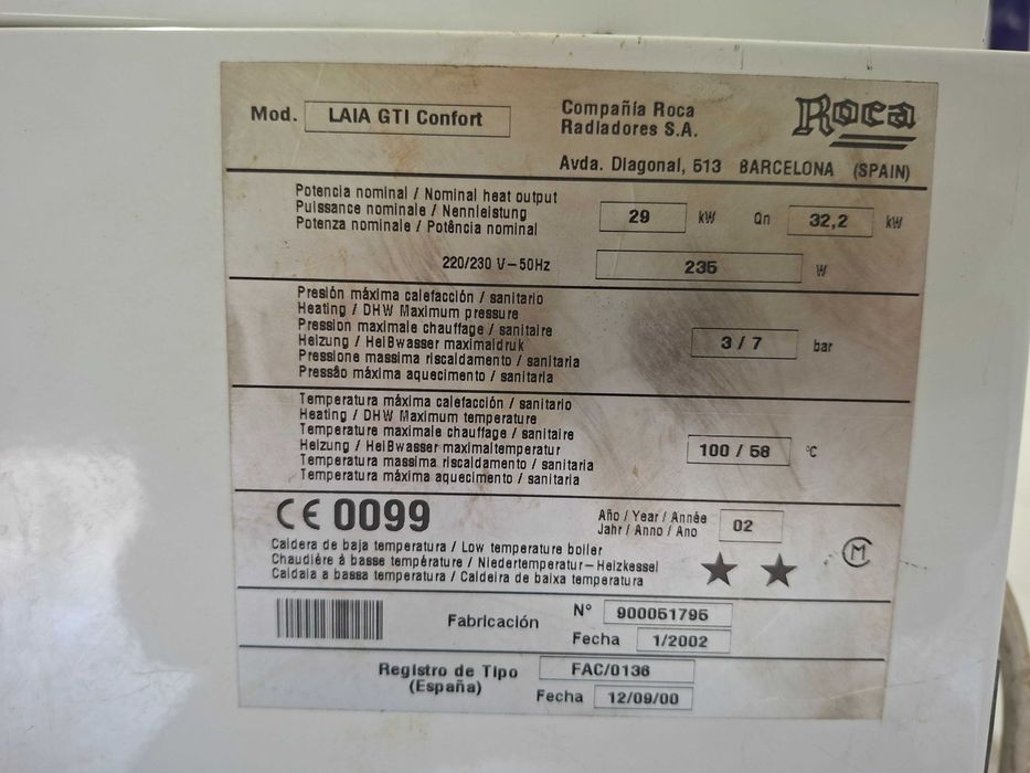 Caldeira Roca LAIA GTI Confort - Peças