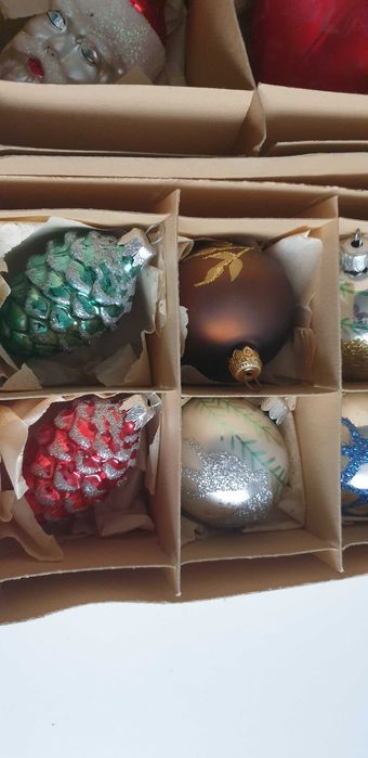 Starocie z Gdyni - Bombki choinkowe szklane nie z PRL zestaw 14szt.