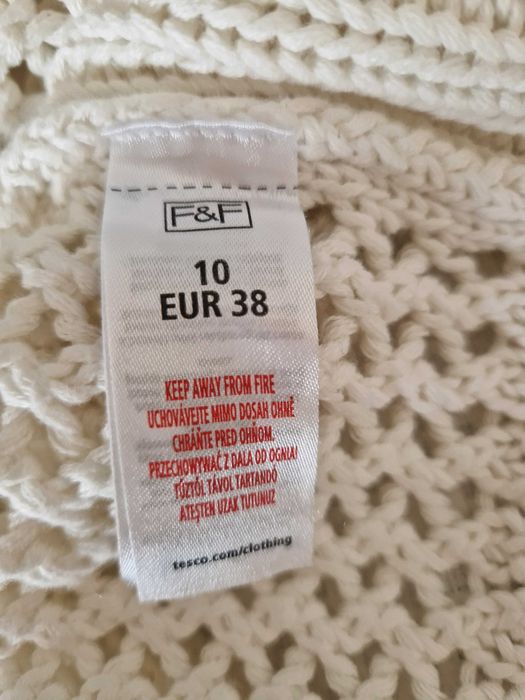 Sweterek ażurek biały F&F rozm. 38 / M